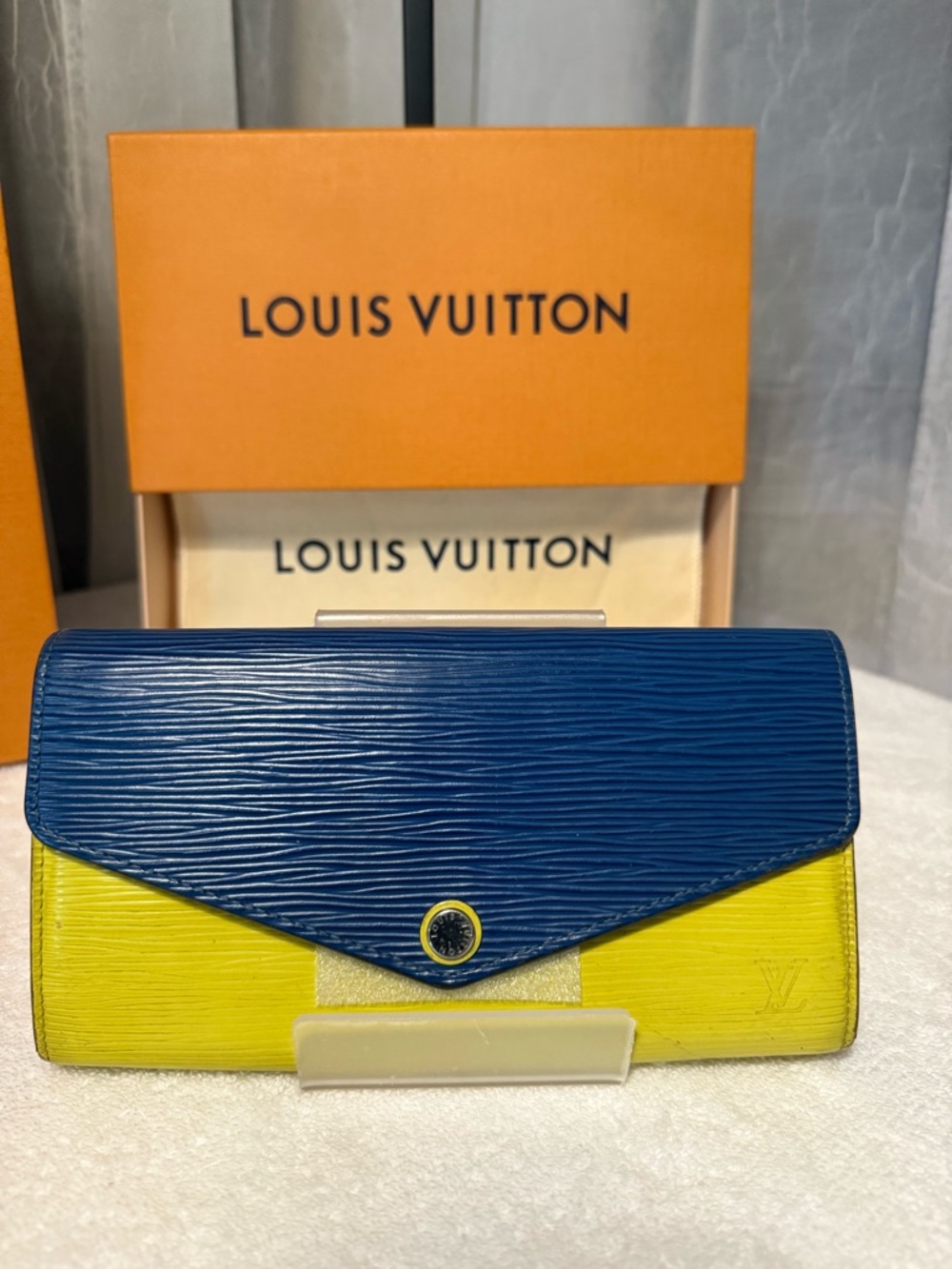 Louis Vuitton Two-Tone Epi Textured Leather Continental Wallet - Blue & Yellow